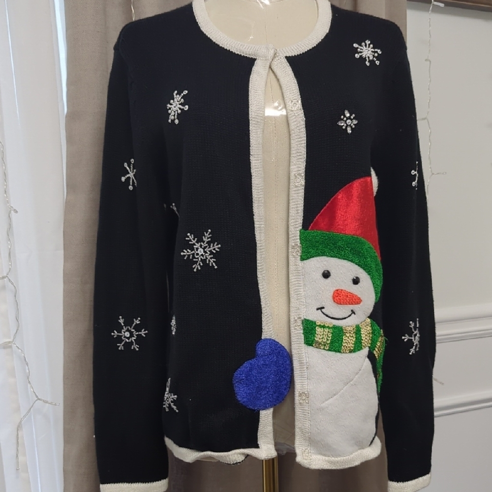 Vintage Hampshire Studio Snow Cardigan Size PM